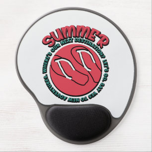 Summer Adventure Flip-Flops & Travel-Inspired Gel Mouse Pad