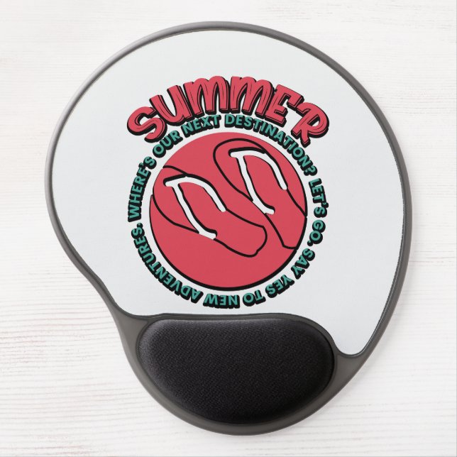 Summer Adventure | Flip-Flops & Travel-Inspired Gel Mouse Pad (Front)