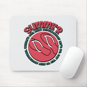 Summer Adventure Flip-Flops & Travel-Inspired Mouse Pad