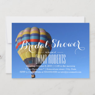 Summer Adventure Hot Air Balloon Bridal Shower Invitation