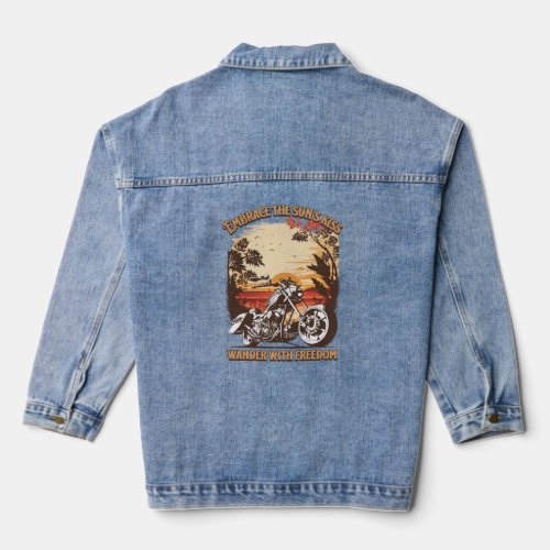 Summer adventure nature bike riding  denim jacket