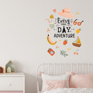 Summer Adventure Quote Colorful Kids Nursery Wall Decal