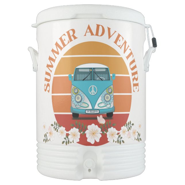 summer adventure, vacations beverage cooler (Front)