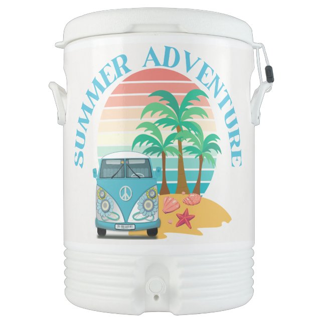 summer adventure, vacations beverage cooler (Front)