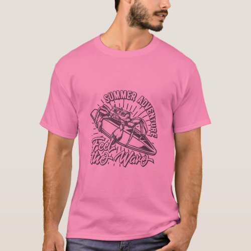 Summer Adventure Vintage Surf Design T_Shirt