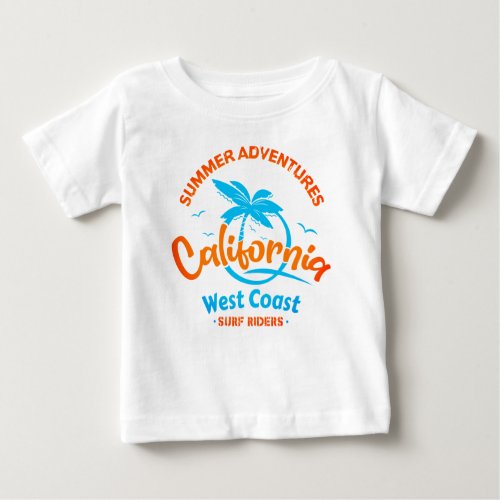 Summer adventures California West Coast Surf Rider Baby T_Shirt