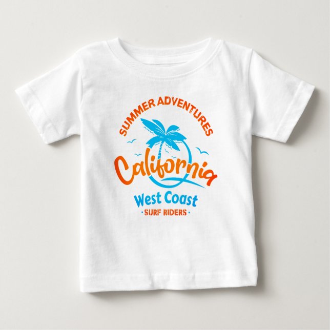 Summer adventures California West Coast Surf Rider Baby T-Shirt (Front)