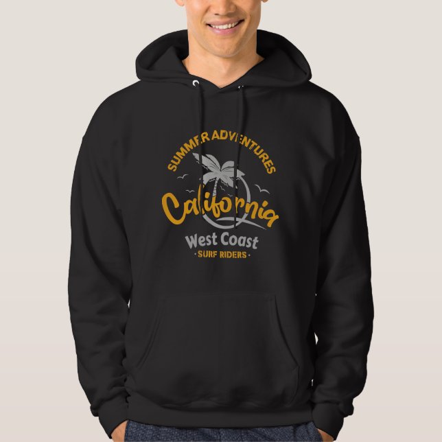 Summer adventures California West Coast Surf Rider Hoodie (Front)