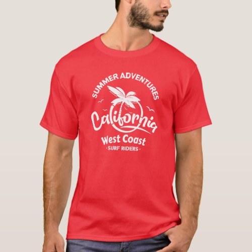 Summer adventures California West Coast Surf Rider T_Shirt