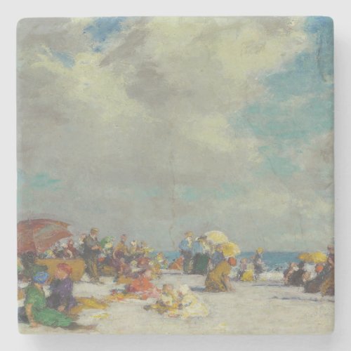 Summer Afternoon on the Beach by EH Potthast Stone Coaster
