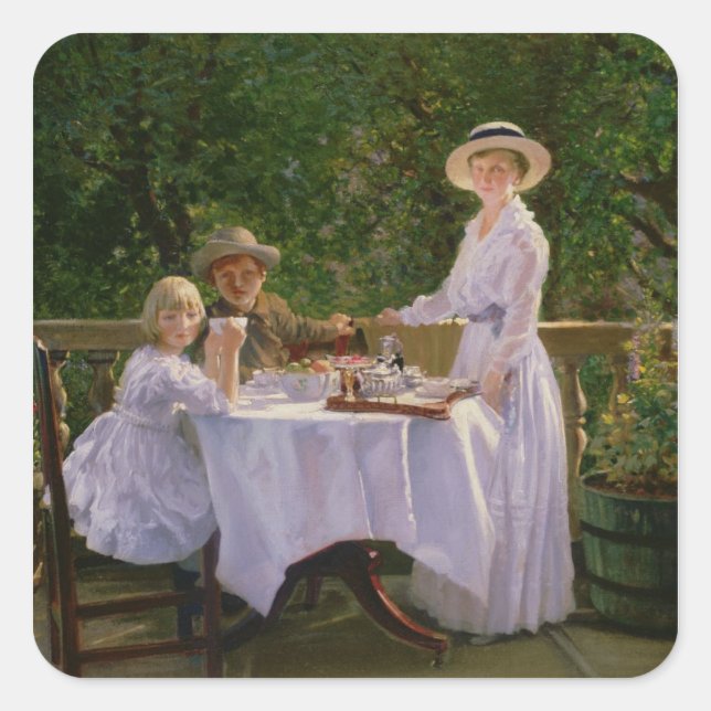 Summer Afternoon Tea Square Sticker (Front)