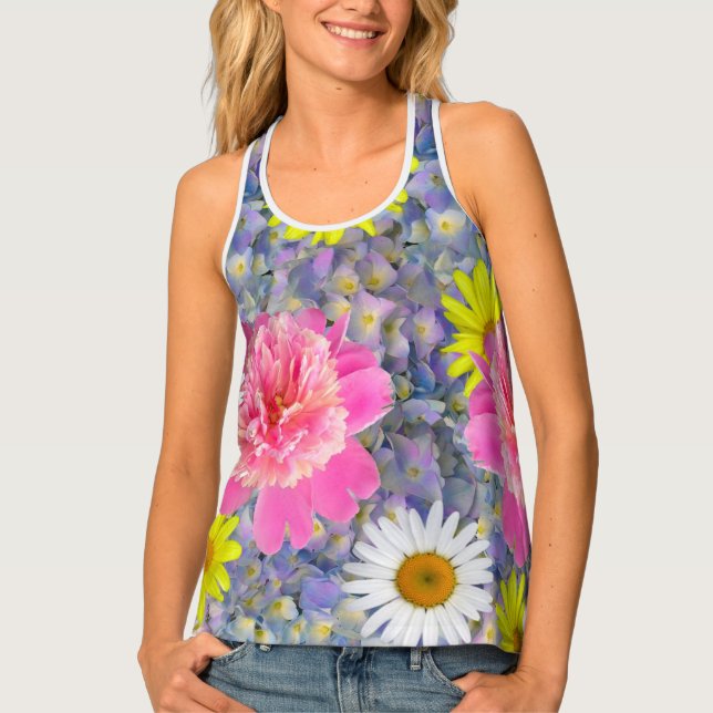 Summer All-Over Print Racerback Tank Top (Front)