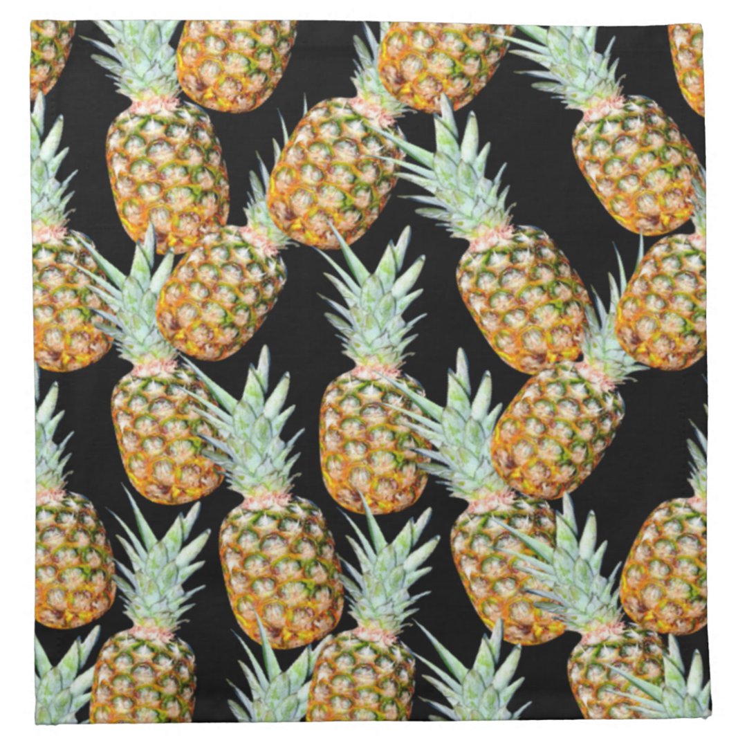 summer aloha hawaiian tropical fruit pineapple cloth napkin Zazzle