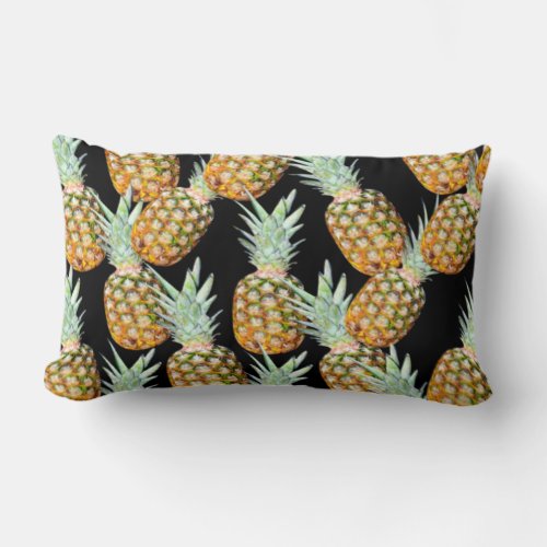 summer aloha hawaiian tropical fruit pineapple lumbar pillow
