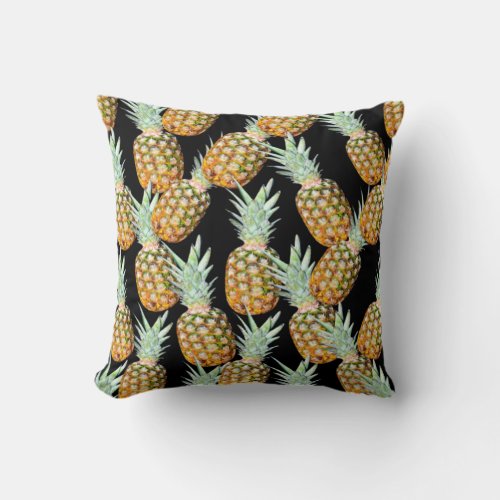 summer aloha hawaiian tropical fruit pineapple throw pillow