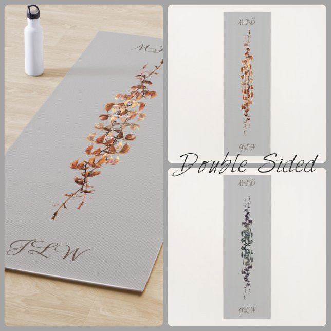 Summer and Autumn Vines Gray Yoga Mat (Creator Uploaded)