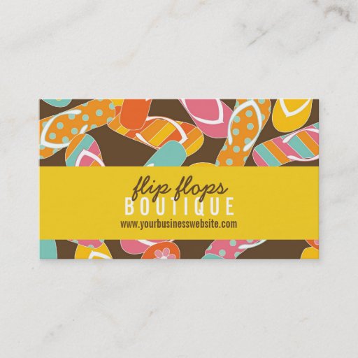 Customizable Summer Colorful Fun Beach Flip Flops Profile Card Business Card Template