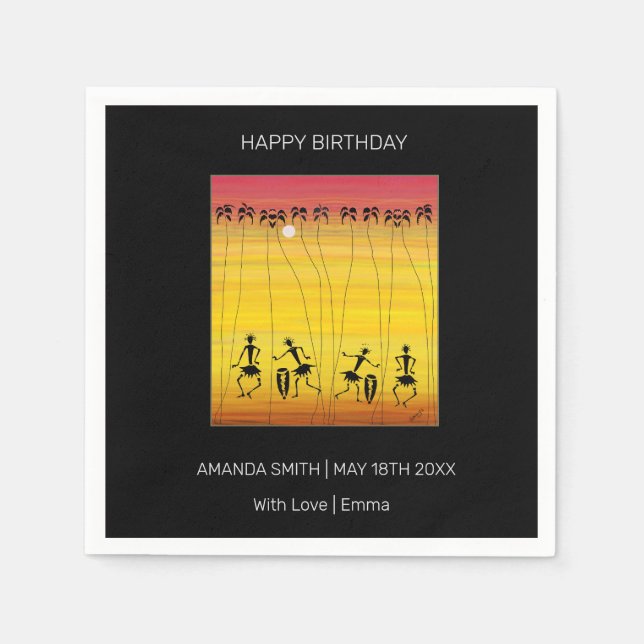 Summer and Holiday, Sunset Dance  Napkins (Front)