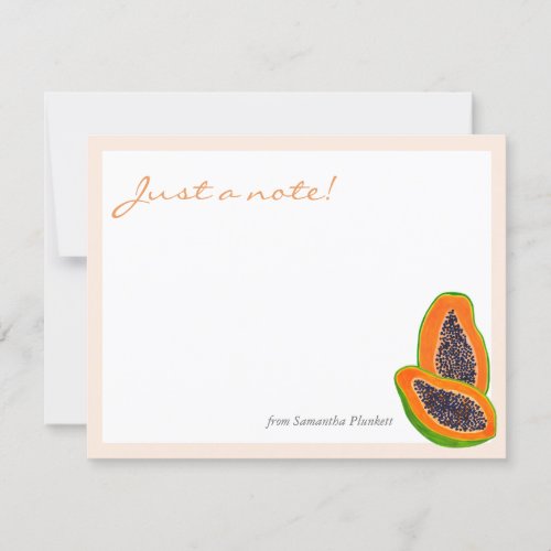 Summer and Tropical Papaya Fruit Note Thank You Card