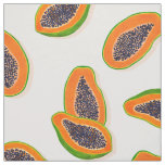 Summer and Tropical Papaya Fruits Pattern Fabric