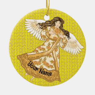 Summer angel ceramic ornament