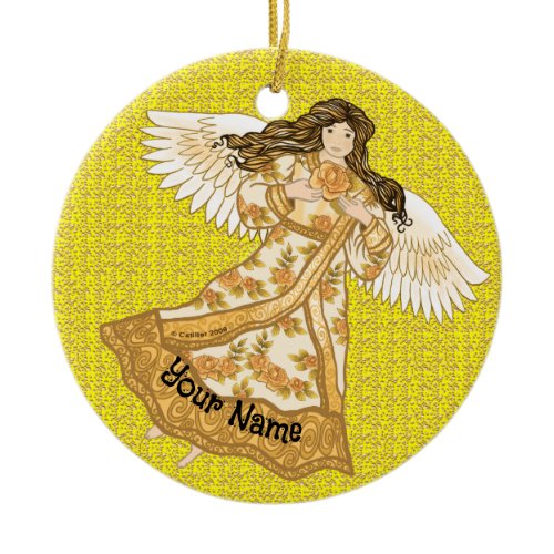 Summer angel ceramic ornament