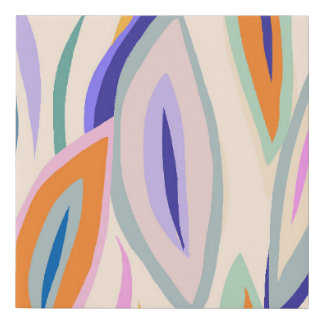 Summer Art: Creative Collage Pattern Faux Canvas Print