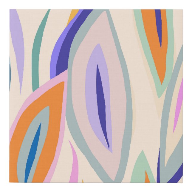 Summer Art: Creative Collage Pattern Faux Canvas Print (Front)