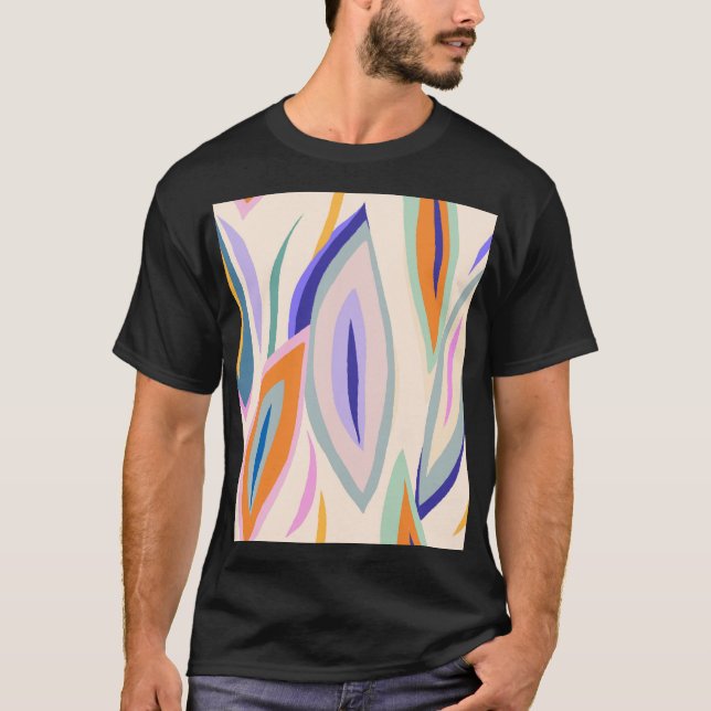 Summer Art: Creative Collage Pattern T-Shirt (Front)