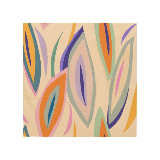 Summer Art: Creative Collage Pattern Wood Wall Art (Front)