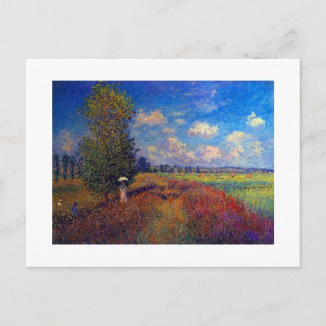 Summer art impressionist poppy fields by Monet Postcard (Front)