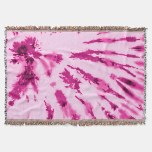 Summer Artsy Girly Neon Blush Pink Tie Dye Pattern Throw Blanket
