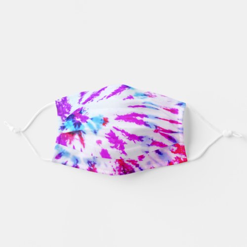 Summer Artsy Girly Neon Purple Blue Tie Dye Safety Adult Cloth Face Mask
