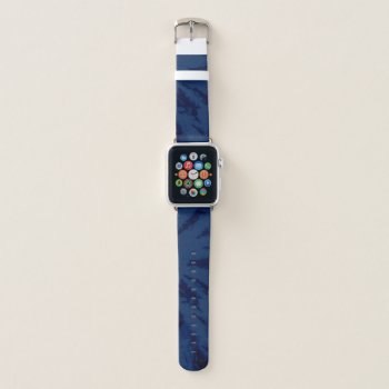 Summer Artsy Navy Blue Tie Dye Swirl Apple Watch Band by _LaFemme_ at Zazzle