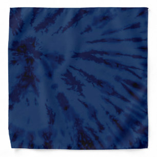 Summer Artsy Navy Blue Tie Dye Swirl Bandana