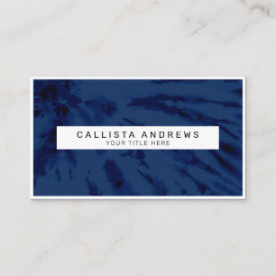 Summer Artsy Navy Blue Tie Dye Swirl Business Card