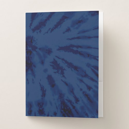 Summer Artsy Navy Blue Tie Dye Swirl Pocket Folder