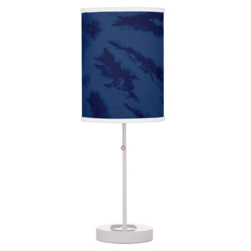 Summer Artsy Navy Blue Tie Dye Swirl Table Lamp