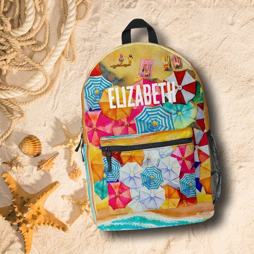 Summer at the Beach Printed Backpack