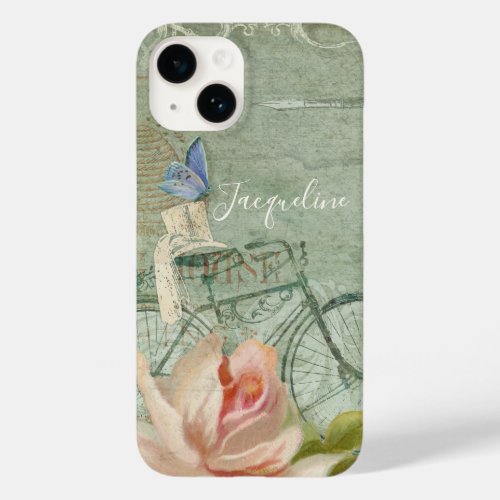 Summer at the Cottage Vintage Bicycle Wood Rose Case_Mate iPhone 14 Case