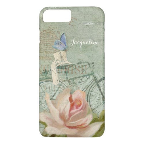 Summer at the Cottage Vintage Bicycle Wood Rose iPhone 8 Plus7 Plus Case
