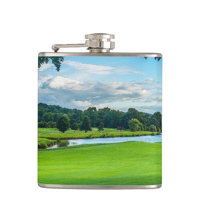 Summer At The Golf Course Flask (Front)