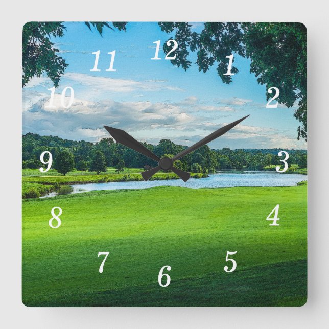 Summer At The Golf Course Wall Clock (Front)