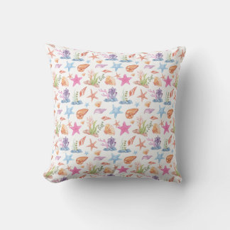 Summer at the sea throw pillow