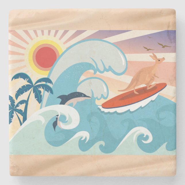 Summer Australia Stone Coaster (Front)