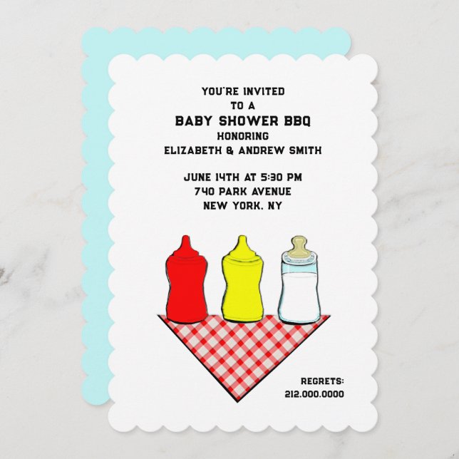 Summer Baby Shower BBQ Invitation (Front/Back)