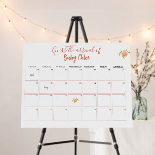 Summer Baby Shower Due Date Calendar Foam Board