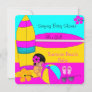 Summer Baby Shower Girl Beach Baby Surfing Baby 7a Invitation