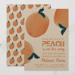 Summer Baby Shower Peach Fruit Invitation