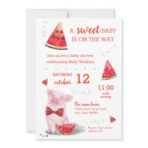 Summer Baby Shower Watermelon Pig Sweet Baby